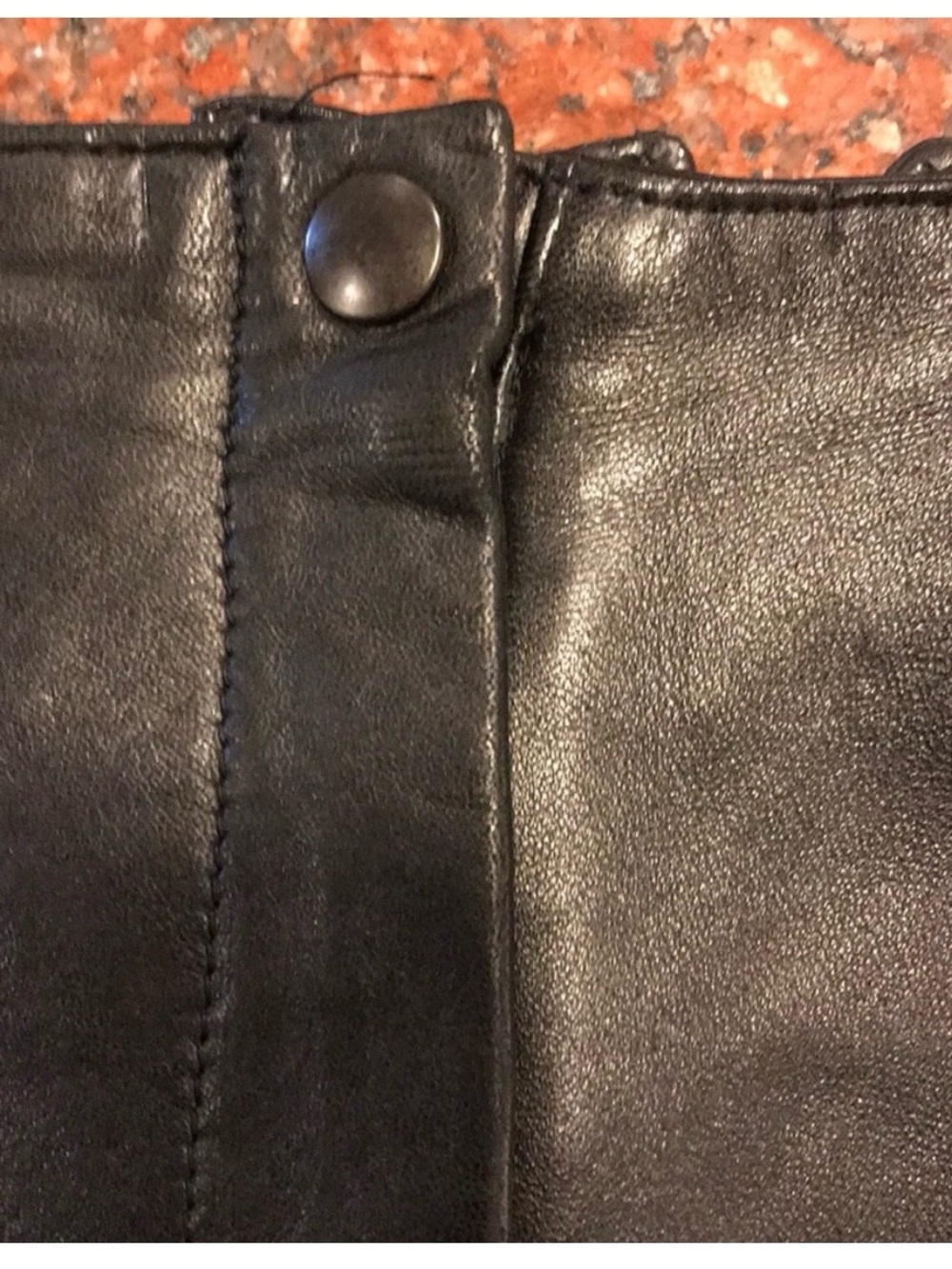 Lanna Black Genuine Leather Skirt - Picture 2 of 8